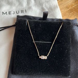 Mejuri white sapphire trio necklace